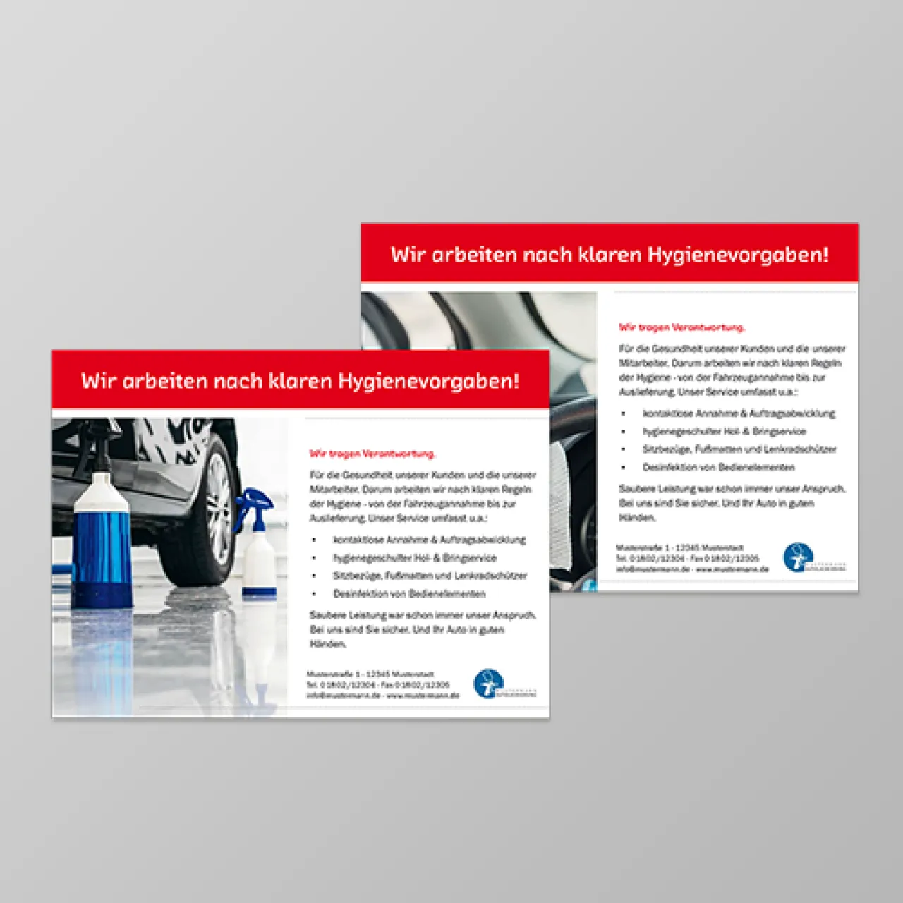 Personalisierte Anzeige "Hygienevorgaben"